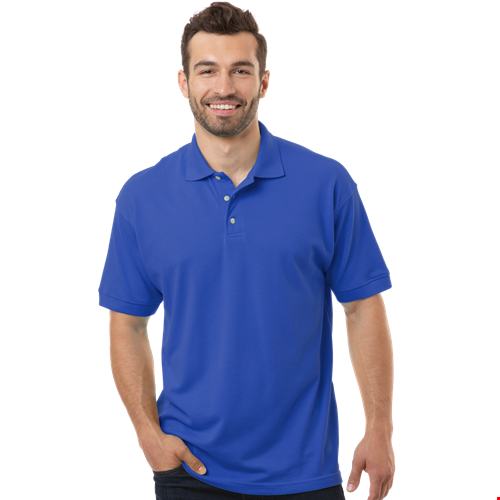 MENS SHORT SLEEVE SUPERBLEND PIQUE NO POCKET -  FRENCH BLUE 10 EXTRA LARGE SOLID