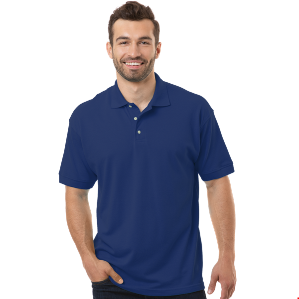 MENS SHORT SLEEVE SUPERBLEND PIQUE NO POCKET  -  NAVY 10 EXTRA LARGE SOLID