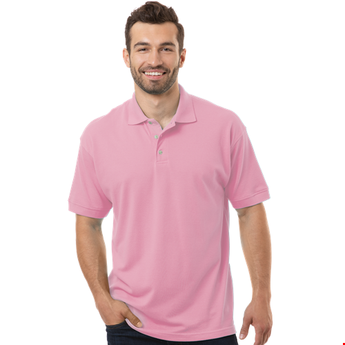 MENS SHORT SLEEVE SUPERBLEND PIQUE NO POCKET  -  PINK 10 EXTRA LARGE SOLID