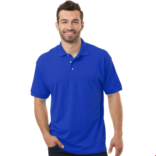 MENS SHORT SLEEVE SUPERBLEND PIQUE NO POCKET  -  ROYAL 10 EXTRA LARGE SOLID