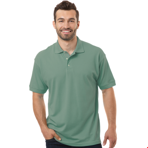 MENS SHORT SLEEVE SUPERBLEND PIQUE NO POCKET  -  SAGE 10 EXTRA LARGE SOLID