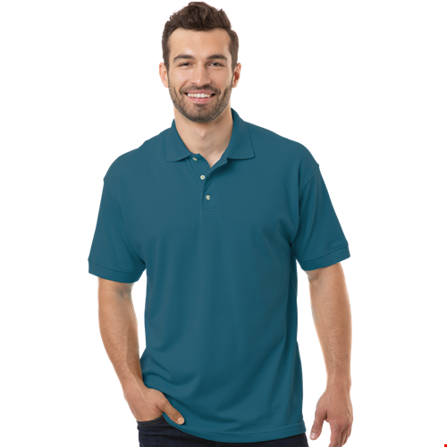 MENS SHORT SLEEVE SUPERBLEND PIQUE NO POCKET  -  TEAL 10 EXTRA LARGE SOLID