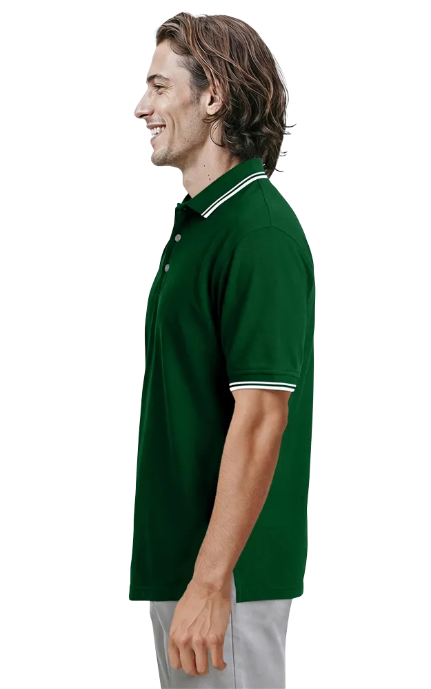 MENS SHORT SLEEVE TIPPED COLLAR & CUFF PIQUES  -  HUNTER 2 EXTRA LARGE TIPPED IVORY