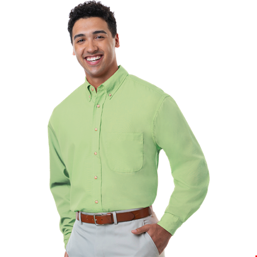 MENS LONG SLEEVE EASY CARE POPLIN  -  CACTUS 10 EXTRA LARGE SOLID