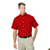 MENS SHORT SLEEVE EASY CARE POPLIN  -  RED 10 EXTRA LARGE SOLID