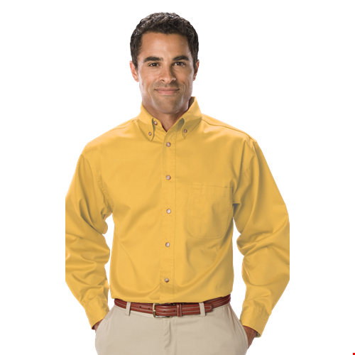 MENS LONG SLEEVE TEFLON TWILL  -  MAIZE 2 EXTRA LARGE SOLID