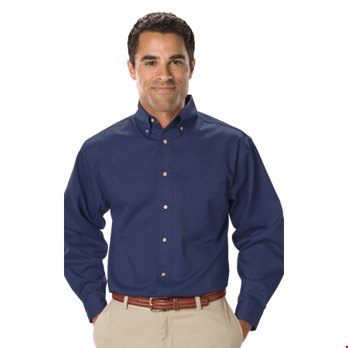 MENS LONG SLEEVE TEFLON TWILL  -  NAVY 2 EXTRA LARGE SOLID