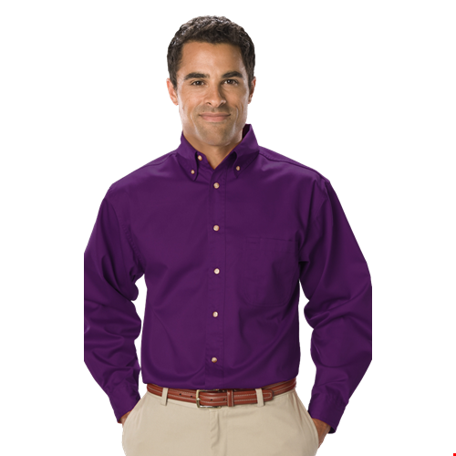 MENS LONG SLEEVE TEFLON TWILL  -  PURPLE 2 EXTRA LARGE SOLID