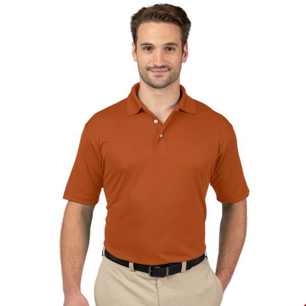 MENS SOLID WICKING POLO   -  BURNT ORANGE 2 EXTRA LARGE SOLID