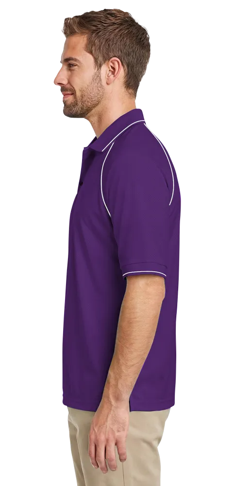 MENS WICKING PIPED POLO  -  PURPLE 2 EXTRA LARGE SOLID