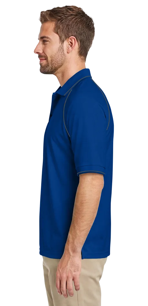 MENS WICKING PIPED POLO  -  ROYAL 2 EXTRA LARGE SOLID