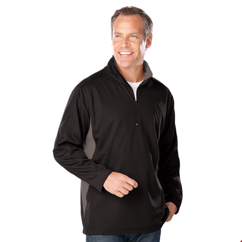 MENS WICKING 1/2 ZIP BLOCKED  -  BLACK 2 EXTRA LARGE TRIM GRAPHITE