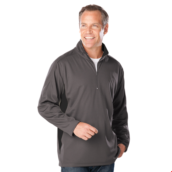 MENS WICKING 1/2 ZIP BLOCKED  -  GRAPHITE 2 EXTRA LARGE TRIM BLACK