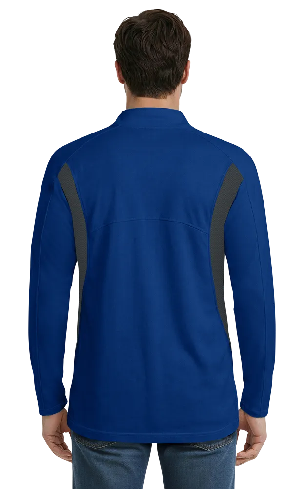 MENS WICKING 1/2 ZIP BLOCKED  -  ROYAL 2 EXTRA LARGE TRIM GRAPHITE