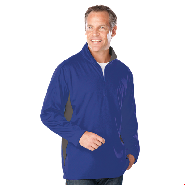 MENS WICKING 1/2 ZIP BLOCKED  -  ROYAL 2 EXTRA LARGE TRIM GRAPHITE