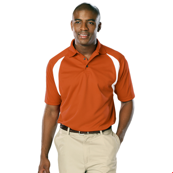 MENS WICKING CONTRAST INSERT  -  BURNT ORANGE 2 EXTRA LARGE TRIM WHITE