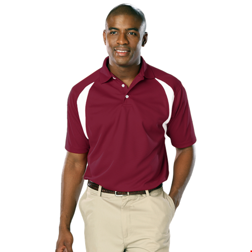 MENS WICKING CONTRAST INSERT  -  BURGUNDY 2 EXTRA LARGE TRIM WHITE