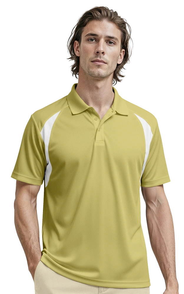 MENS WICKING CONTRAST INSERT  -  VEGAS GOLD 2 EXTRA LARGE TRIM WHITE
