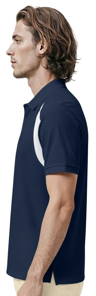 MENS WICKING CONTRAST INSERT  -  NAVY 2 EXTRA LARGE TRIM WHITE