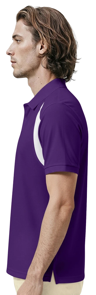 MENS WICKING CONTRAST INSERT  -  PURPLE 2 EXTRA LARGE TRIM WHITE