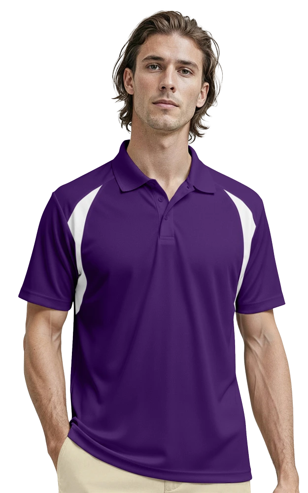 MENS WICKING CONTRAST INSERT  -  PURPLE 2 EXTRA LARGE TRIM WHITE
