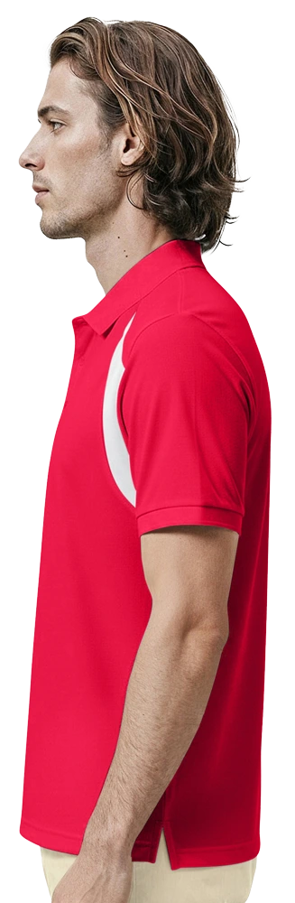 MENS WICKING CONTRAST INSERT  -  RED 2 EXTRA LARGE TRIM WHITE