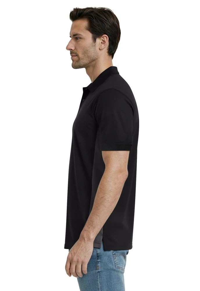 MENS COLOR BLOCK WICKING  -  BLACK 2 EXTRA LARGE TRIM GRAPHITE