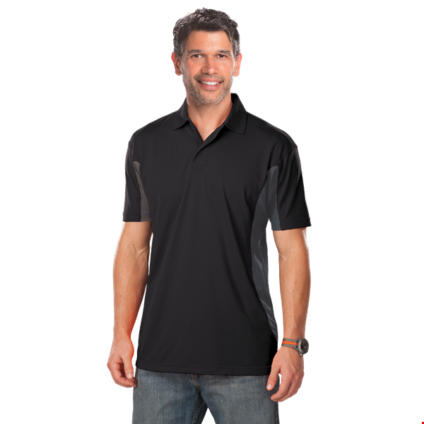 MENS COLOR BLOCK WICKING  -  BLACK 2 EXTRA LARGE TRIM GRAPHITE