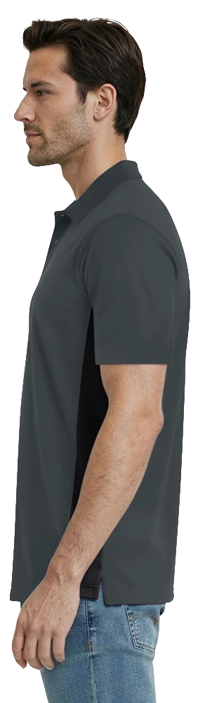 MENS COLOR BLOCK WICKING  -  GRAPHITE EXTRA LARGE TRIM BLACK