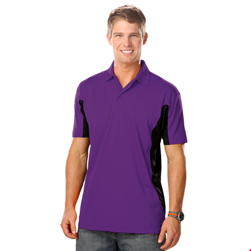 MENS COLOR BLOCK WICKING  -  PURPLE 2 EXTRA LARGE TRIM BLACK