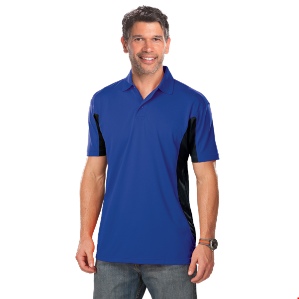 MENS COLOR BLOCK WICKING  -  ROYAL 2 EXTRA LARGE TRIM BLACK