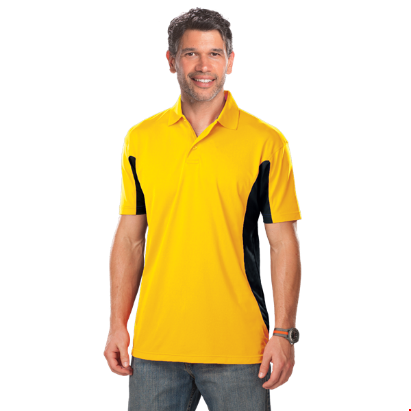 MENS COLOR BLOCK WICKING  -  YELLOW 2 EXTRA LARGE TRIM BLACK