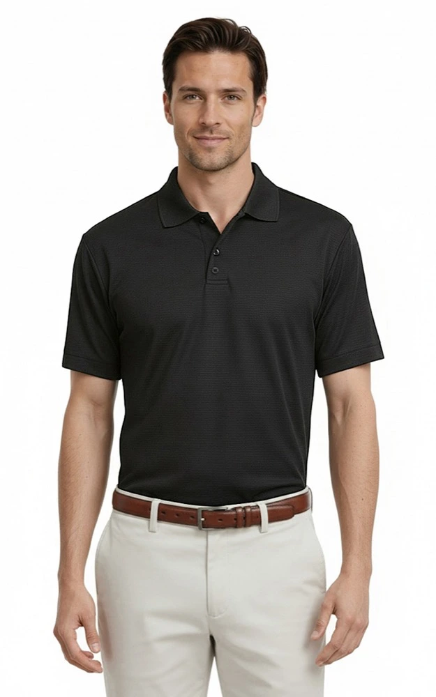 ADULT MOISTURE WICKING S/S TONAL STRIPE  -  BLACK 2 EXTRA LARGE SOLID