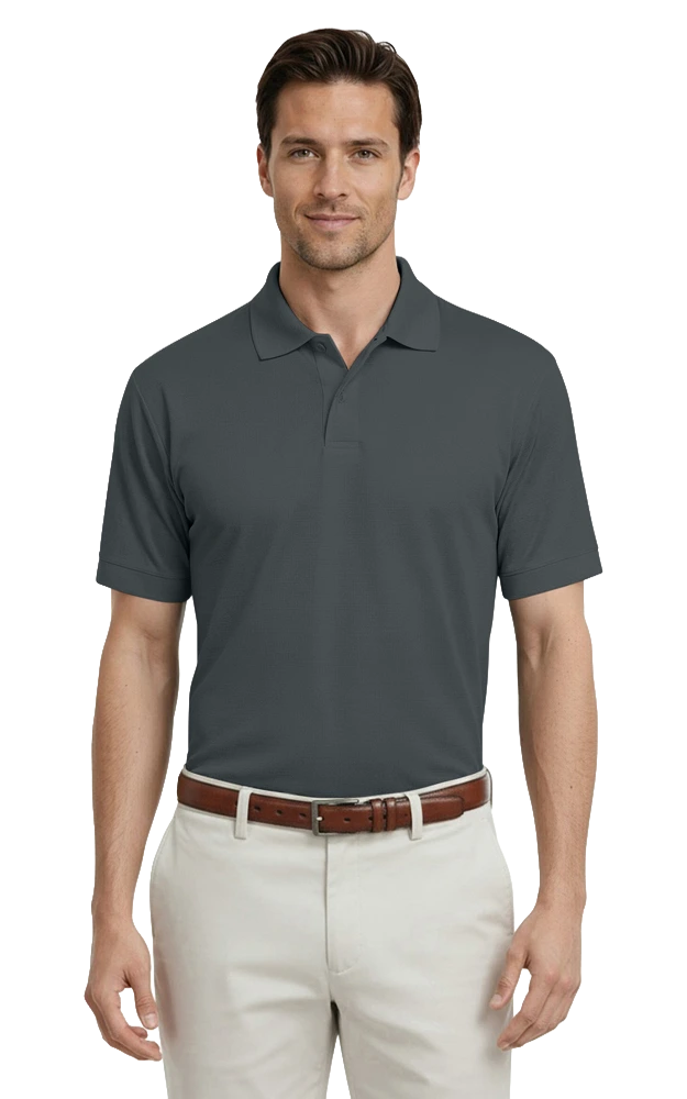 ADULT MOISTURE WICKING S/S TONAL STRIPE  -  GRAPHITE 2 EXTRA LARGE SOLID