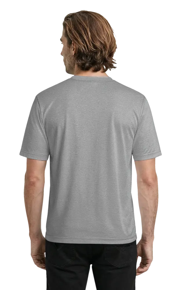 MENS HEATHERED WICKING TEE  -  GREY HEATHER 2 EXTRA LARGE SOLID