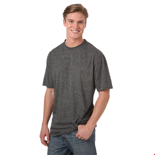 MENS HEATHERED WICKING TEE  -  GREY HEATHER 2 EXTRA LARGE SOLID