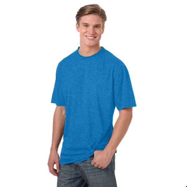 MENS HEATHERED WICKING TEE  -  HEATHER TURQUOISE 2 EXTRA LARGE SOLID