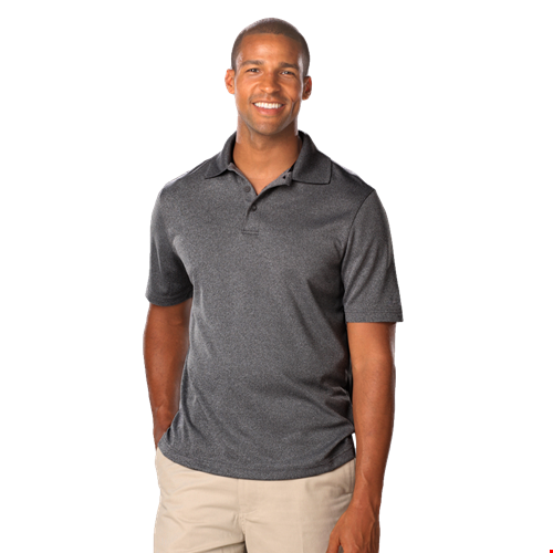 MENS HEATHERED WICKING POLO  -  GREY HEATHER 2 EXTRA LARGE SOLID