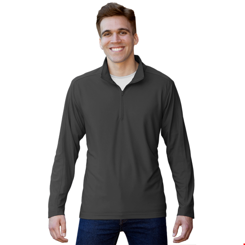 MENS WICKING SOLID 1/4 ZIP LS PULLOVER    -  GRAPHITE 2 EXTRA LARGE SOLID