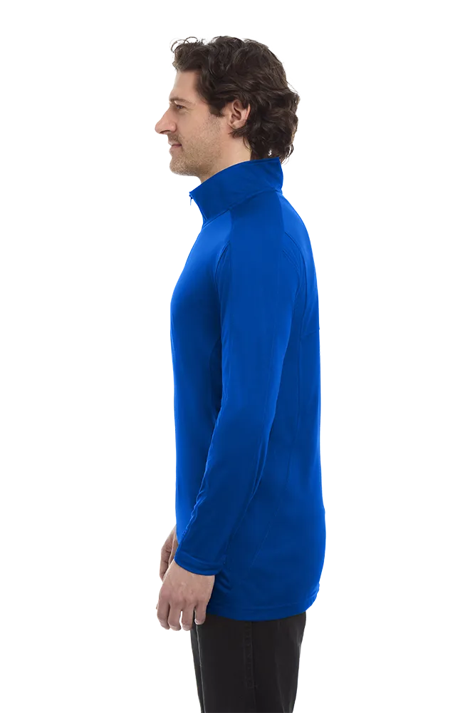 MENS WICKING SOLID 1/4 ZIP LS PULLOVER  -  ROYAL 2 EXTRA LARGE SOLID