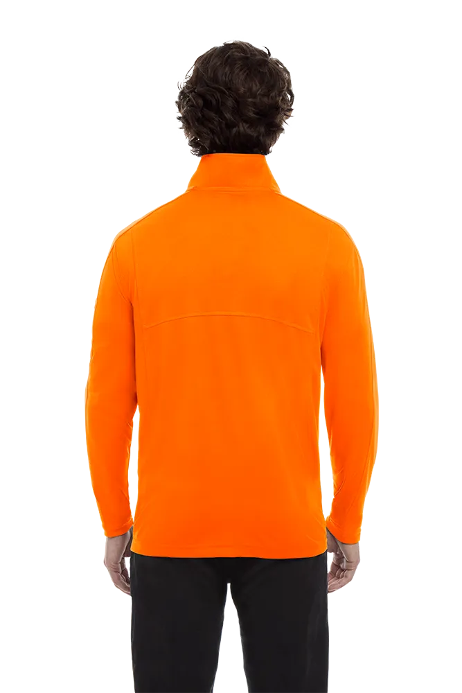 MENS WICKING SOLID 1/4 ZIP LS PULLOVER ###  -  SAFETY ORANGE 2 EXTRA LARGE SOLID