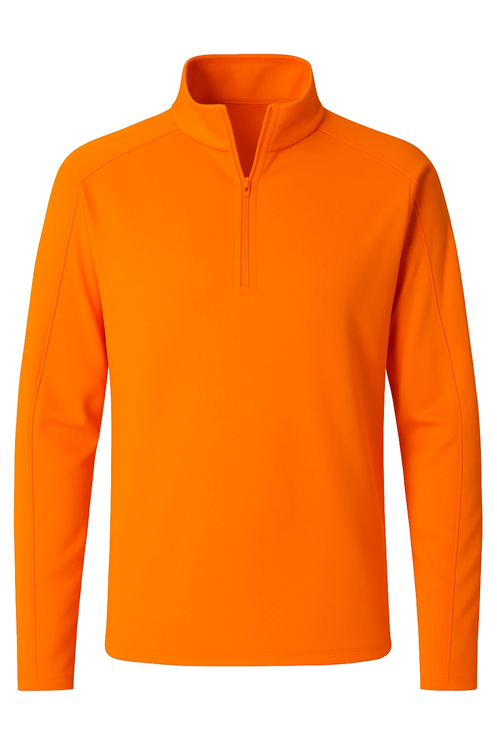 MENS WICKING SOLID 1/4 ZIP LS PULLOVER ###  -  SAFETY ORANGE 2 EXTRA LARGE SOLID