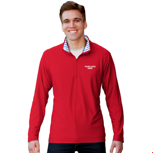 YOUR LOGO HERE ATHLETIC 1/4 RED 2 EXTRA LARGE SOLID