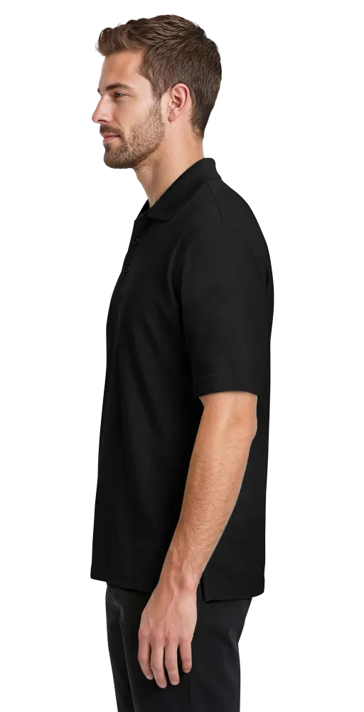 MENS ULTRA LUX POLO  -  BLACK 2 EXTRA LARGE SOLID