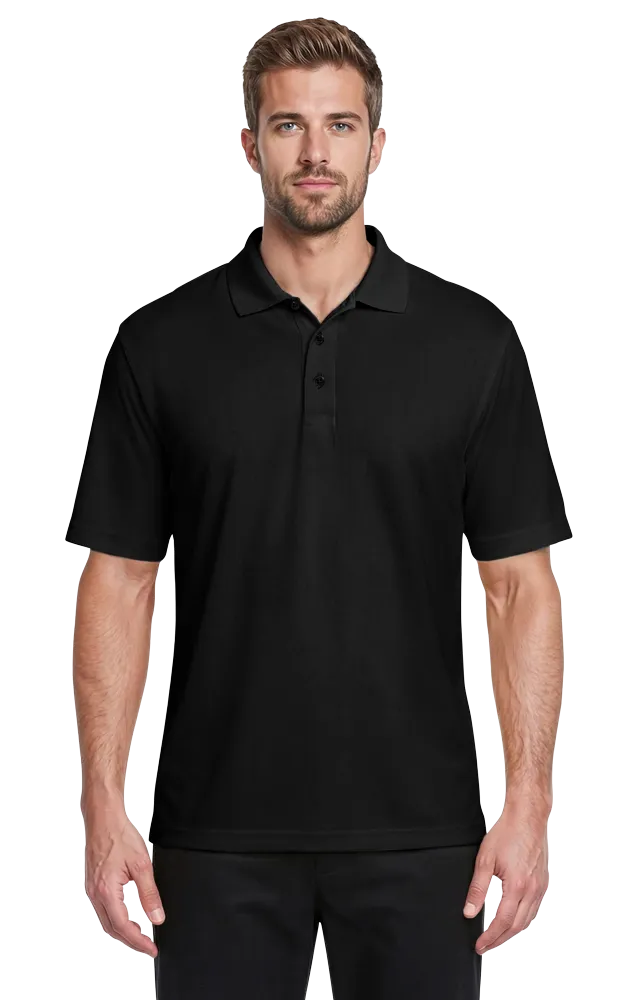 MENS ULTRA LUX POLO  -  BLACK 2 EXTRA LARGE SOLID