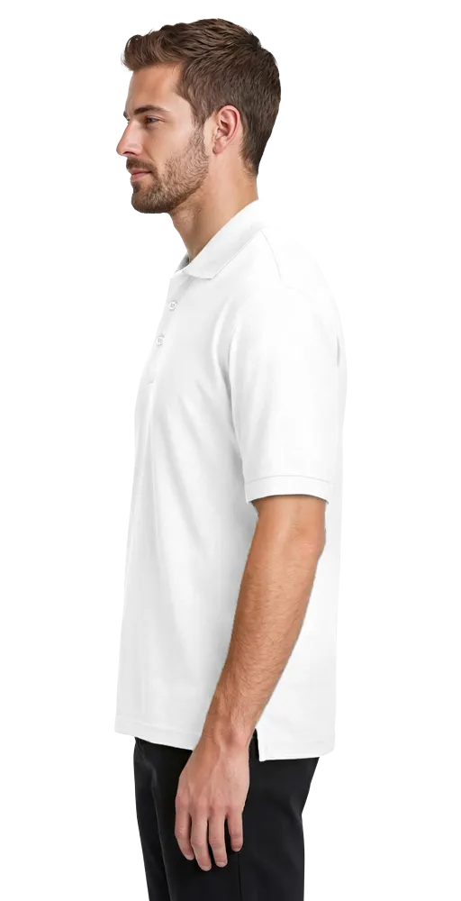 MENS ULTRA LUX POLO  -  WHITE 2 EXTRA LARGE SOLID