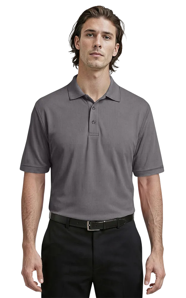 MEN'S NAILHEAD S/S POLO  -  BLACK 2 EXTRA LARGE TRIM DARK GREY