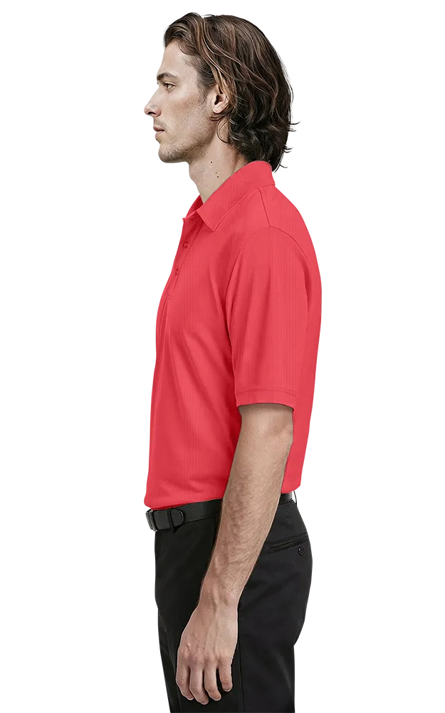 MEN'S NAILHEAD S/S POLO  -  RED 2 EXTRA LARGE TRIM WHITE