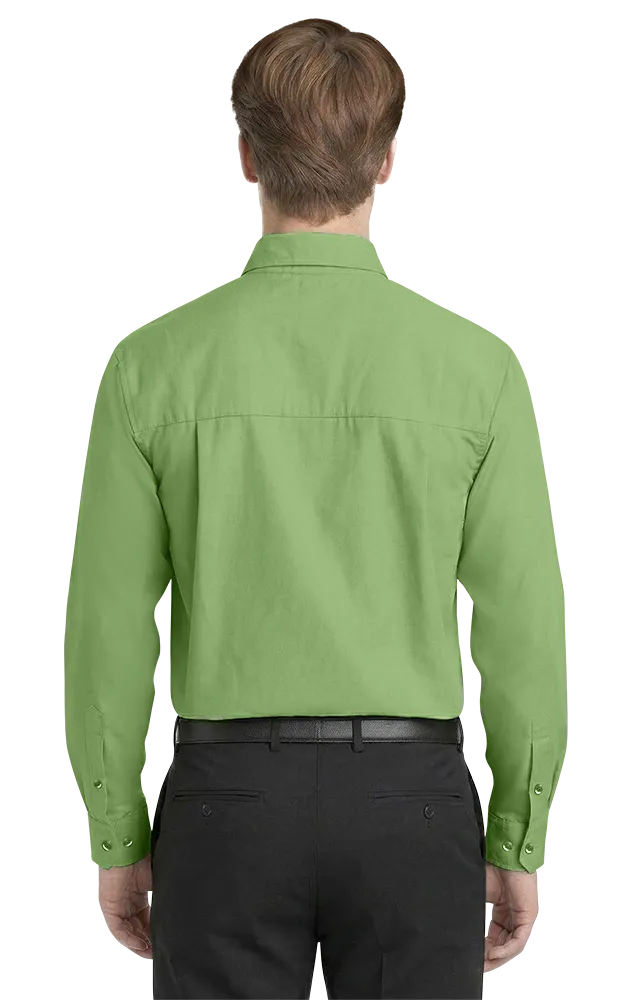 MENS LONG SLEEVE EASY CARE POPLIN WITH MATCHING BUTTONS  -  CACTUS 2 EXTRA LARGE SOLID