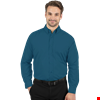 MENS LONG SLEEVE EASY CARE POPLIN WITH MATCHING BUTTONS  -  TEAL 2 EXTRA LARGE SOLID